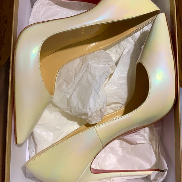 Christian Louboutin So Kate 120 Metallic Payment White Size 42 12 11 - Picture 1 of 8